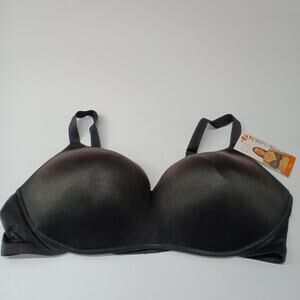 Joyspun Plus Wirefree Full Coverage Bra Women's Size 44D Black Smooth Wings